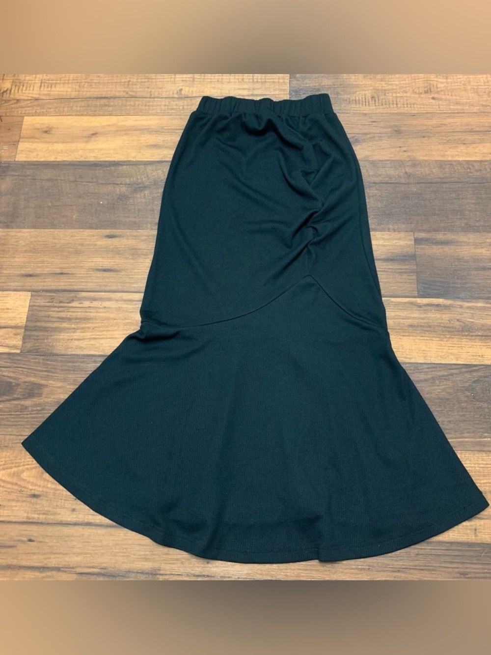 Black high-waist Pleated mermaid fishtail bodycon skirt Elegant Shein Sz 4 S